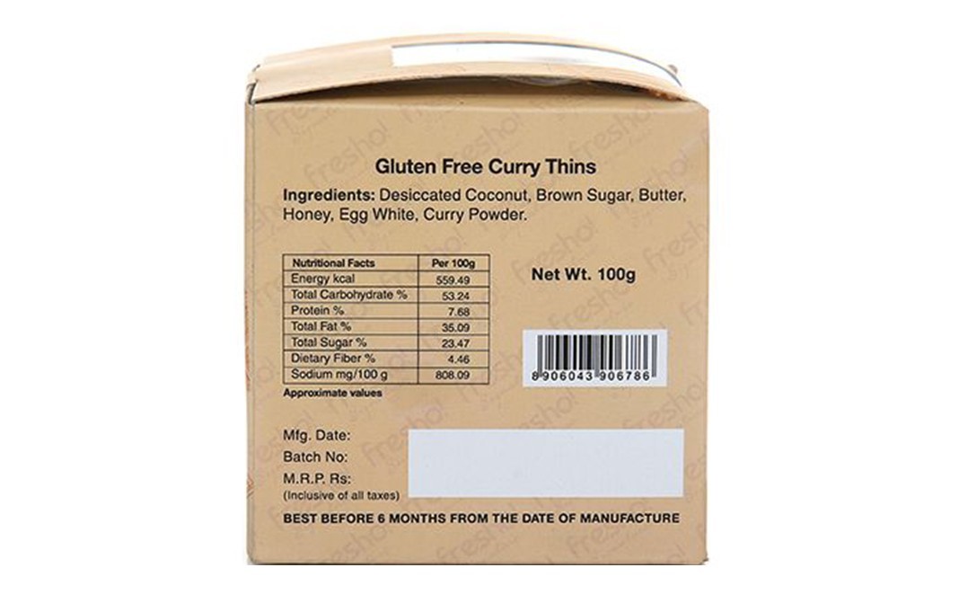 Fresho Signature Gluten Free Curry Thins    Pack  100 grams